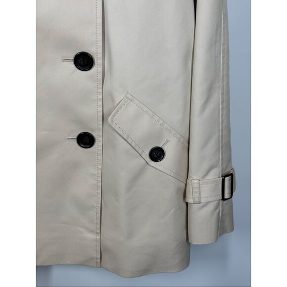 Coach Women Solid Short trench coat 29" length color porcelain size large NWT - Picture 4 of 16